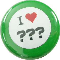 I love ??? Button grün